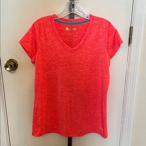 Xersion Coral Short Sleeve V-Neck Tee